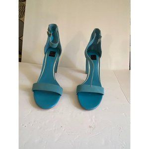 WHBM Teal Ankle Strap Open Toe Heel 6.5M